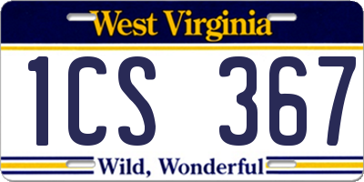 WV license plate 1CS367