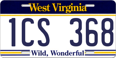 WV license plate 1CS368