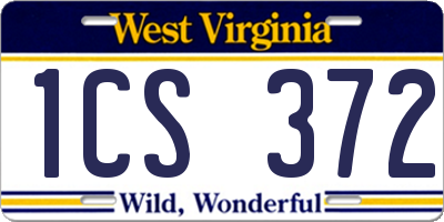 WV license plate 1CS372
