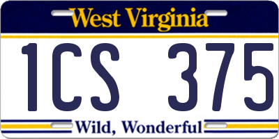 WV license plate 1CS375
