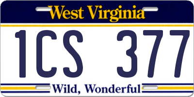 WV license plate 1CS377