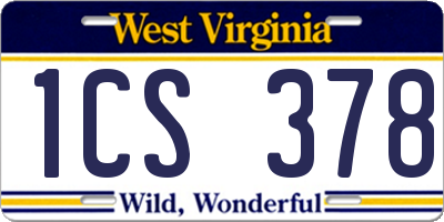 WV license plate 1CS378
