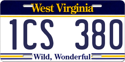 WV license plate 1CS380