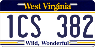WV license plate 1CS382