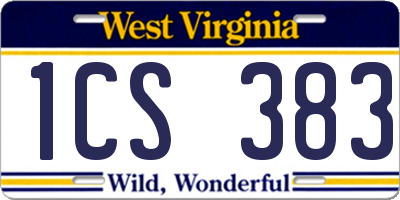 WV license plate 1CS383