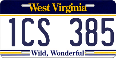 WV license plate 1CS385