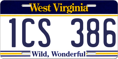WV license plate 1CS386