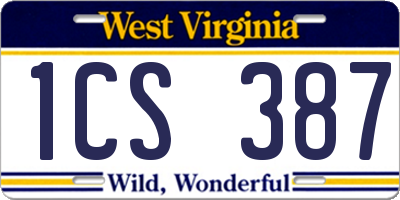 WV license plate 1CS387