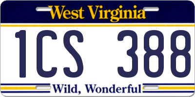 WV license plate 1CS388