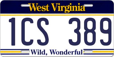 WV license plate 1CS389