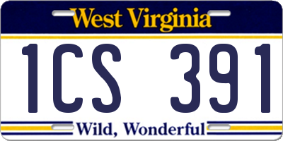 WV license plate 1CS391