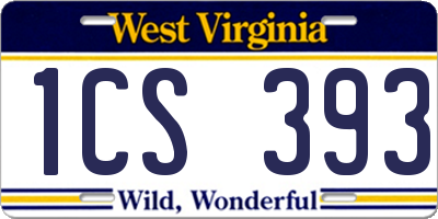 WV license plate 1CS393