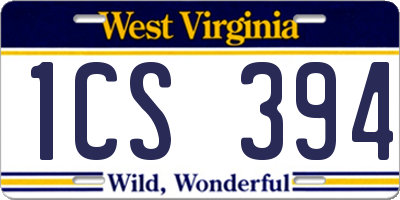 WV license plate 1CS394