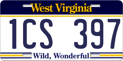 WV license plate 1CS397
