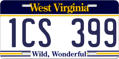 WV license plate 1CS399