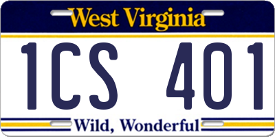WV license plate 1CS401