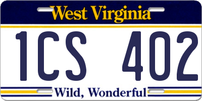 WV license plate 1CS402