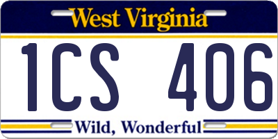 WV license plate 1CS406