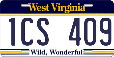 WV license plate 1CS409
