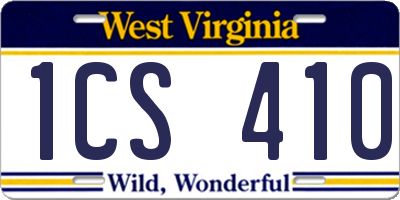 WV license plate 1CS410