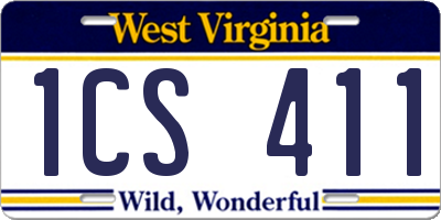 WV license plate 1CS411