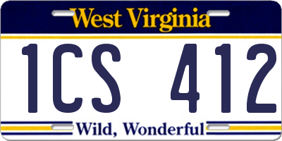 WV license plate 1CS412