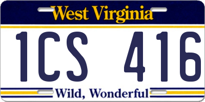 WV license plate 1CS416