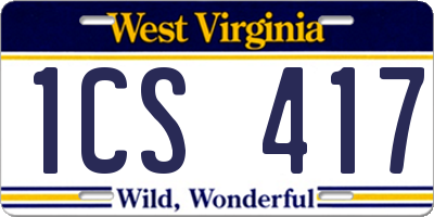 WV license plate 1CS417