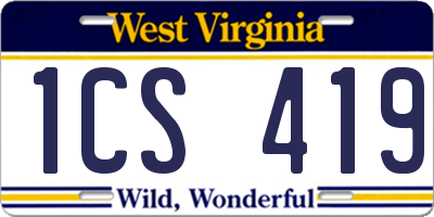 WV license plate 1CS419