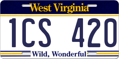 WV license plate 1CS420