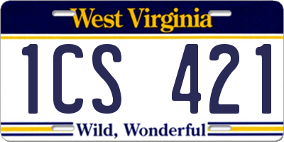 WV license plate 1CS421