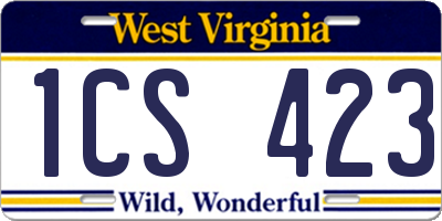 WV license plate 1CS423