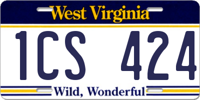 WV license plate 1CS424