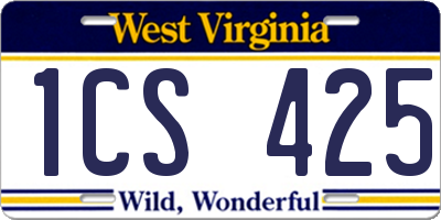 WV license plate 1CS425