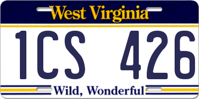 WV license plate 1CS426