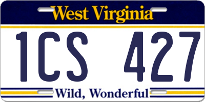 WV license plate 1CS427