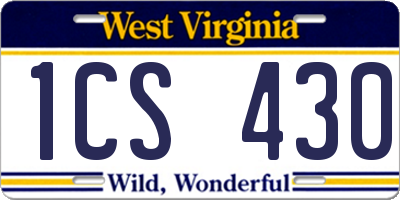 WV license plate 1CS430