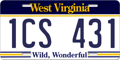 WV license plate 1CS431