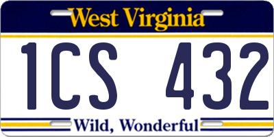 WV license plate 1CS432