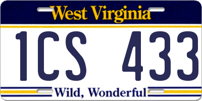 WV license plate 1CS433