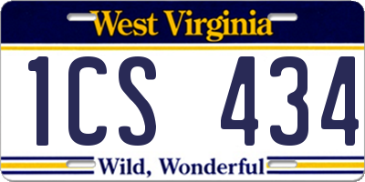 WV license plate 1CS434
