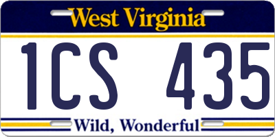 WV license plate 1CS435
