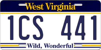 WV license plate 1CS441