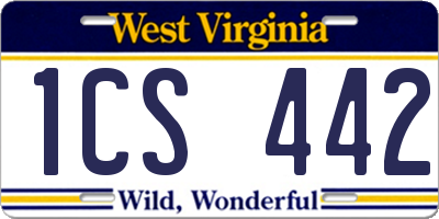 WV license plate 1CS442