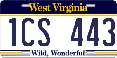 WV license plate 1CS443