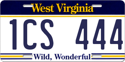 WV license plate 1CS444