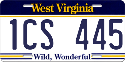WV license plate 1CS445
