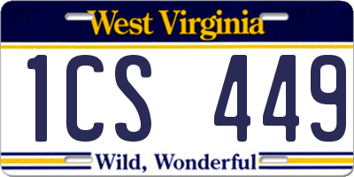WV license plate 1CS449