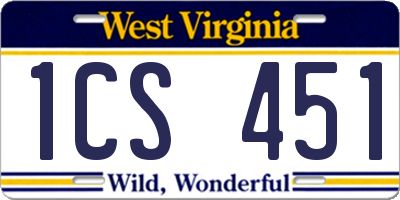 WV license plate 1CS451