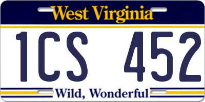 WV license plate 1CS452